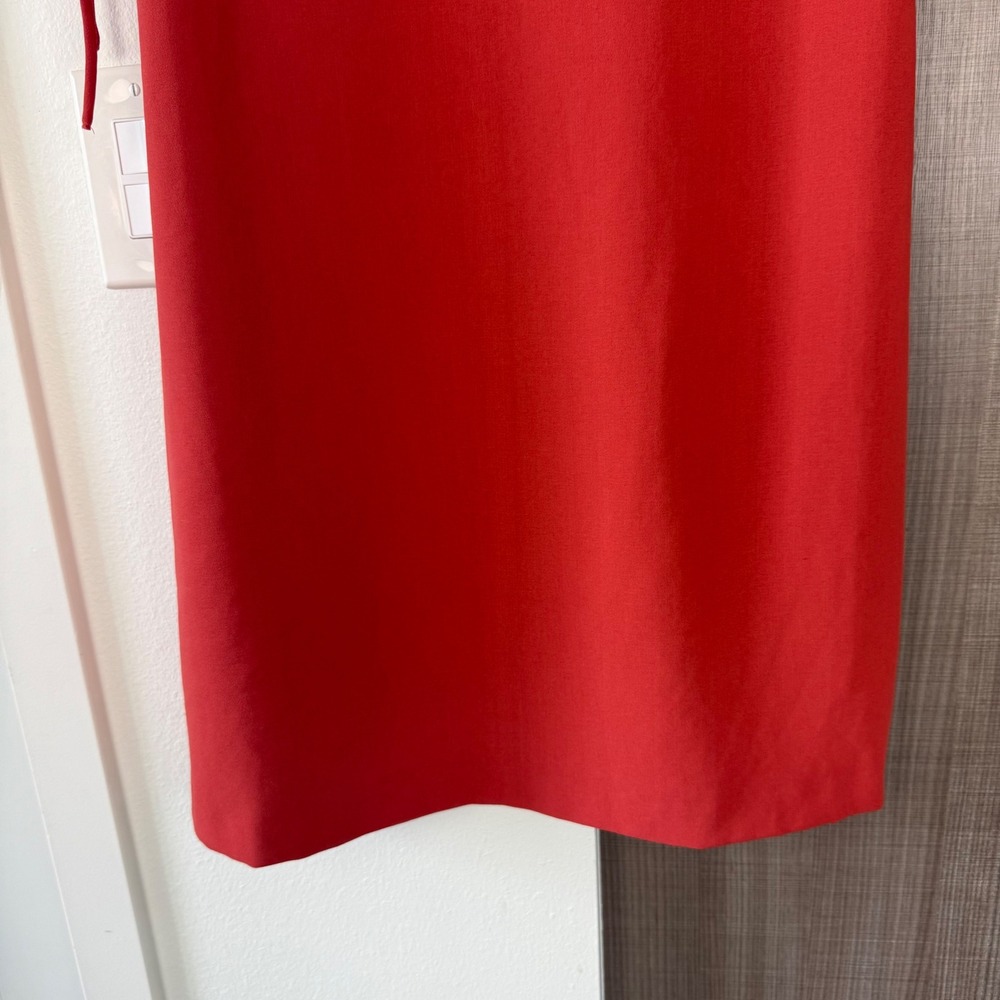 NEW See By Chloe Peppery Red Ruched Crepe Mini Dress Shift Size 44 - Picture 9 of 12